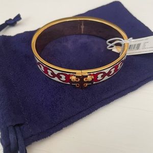 Tory Burch Kira Ground-Off Enamel Logo Bracelet